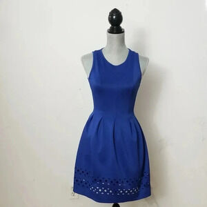 Monteau Women's size S Small Blue Dress fit flare